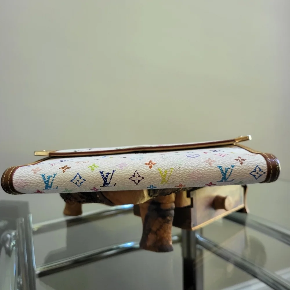 Louis Vuitton Monogram Takashi Murakami White Multicolor International Wallet